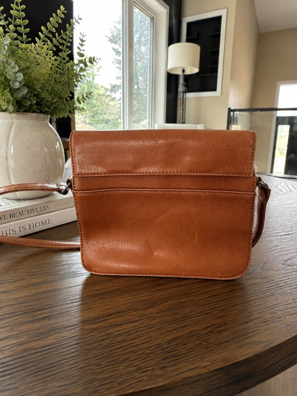 Matt & Nat Structured Brown Leather Crossbody